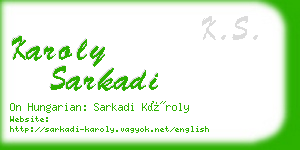 karoly sarkadi business card